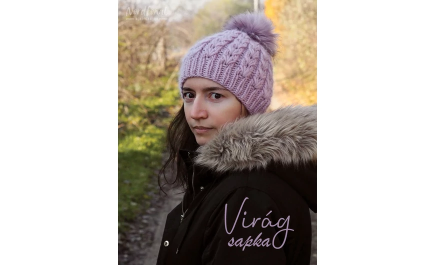 Virág sapka kötésminta